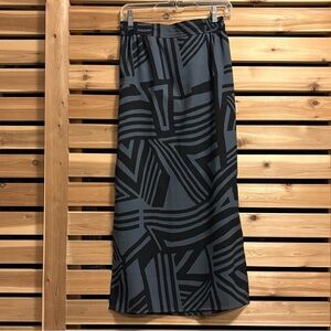 Loft Geometric Black and Gray Skirt